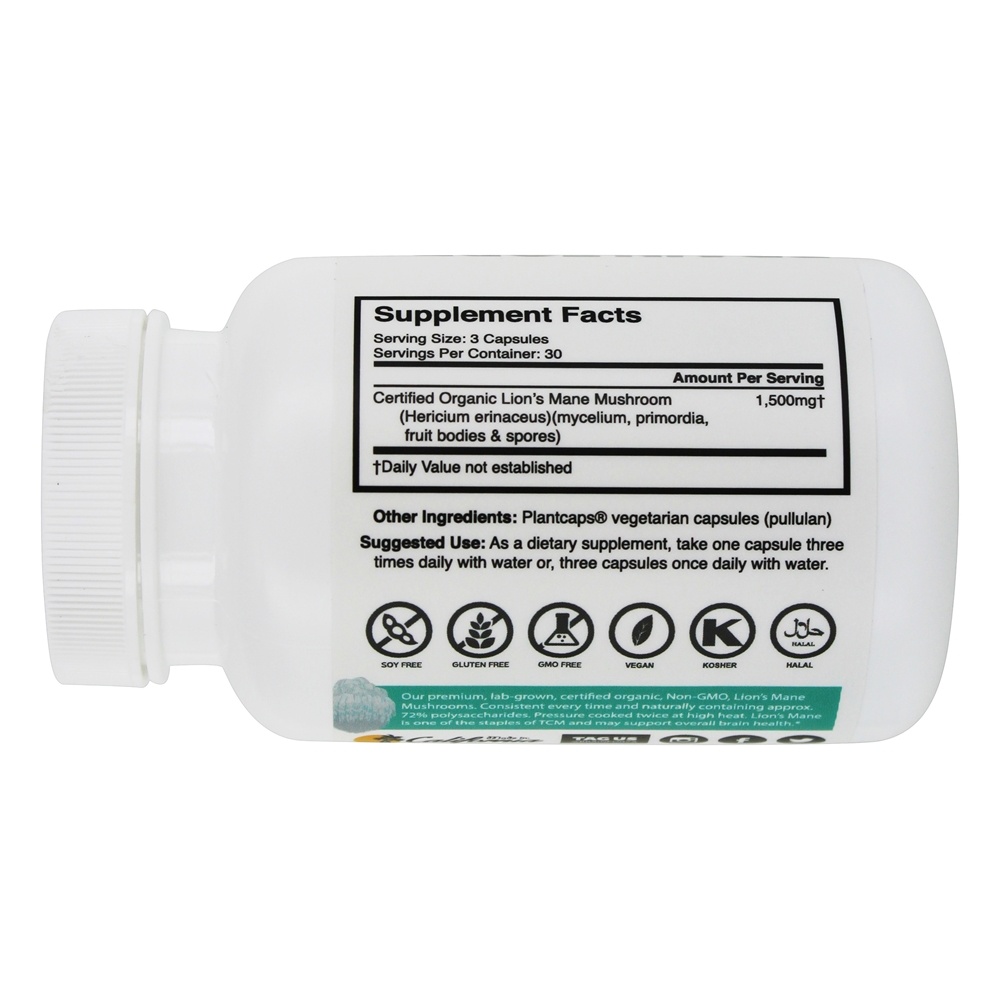 Cogumelo Juba do Leão Orgânico 500 mg. - Cápsulas vegetarianas 90 Brain Forza - Imagem 2