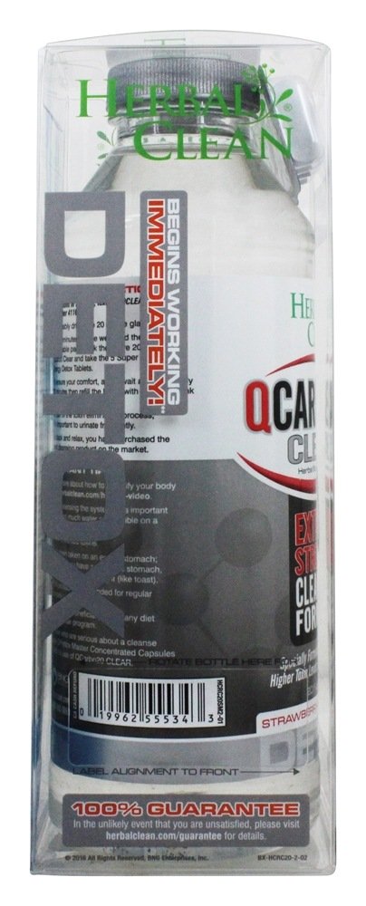 Herbal Limpo QCarbo20 Limpar Extrema Força Fórmula de Limpeza Sabor Morango-Manga - 20 oz. BNG Enterprises - Imagem 4