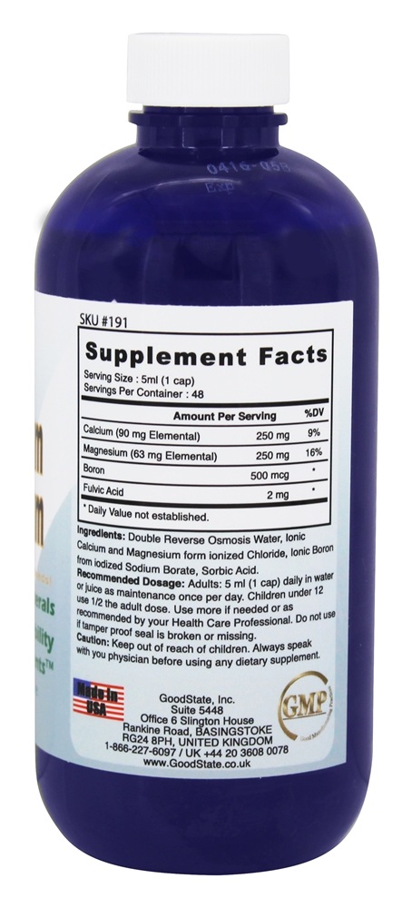 Cálcio Iônico Líquido e Magnésio - 8 fl. oz. Good State - Imagem 2