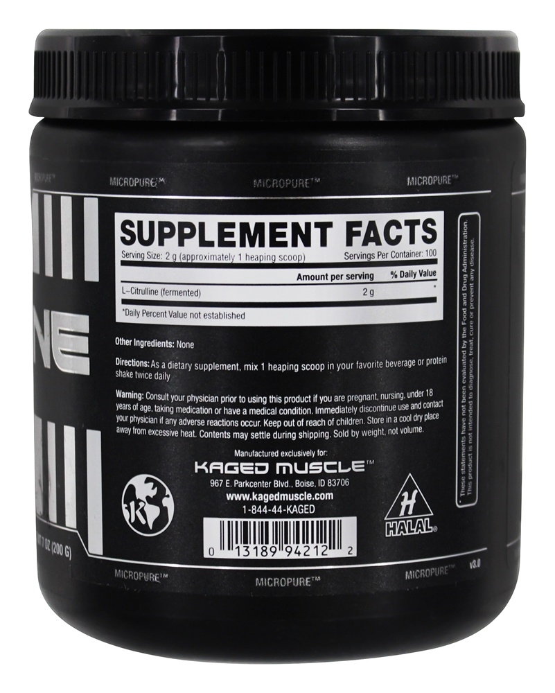 Grau farmacêutico da citrulina sem sabor - 7 oz. Kaged Muscle - Imagem 2
