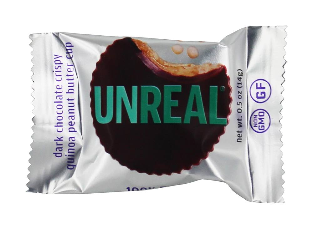 Copos de manteiga de amendoim crocante chocolate escuro Quinoa - 4 oz. Unreal - Imagem 3