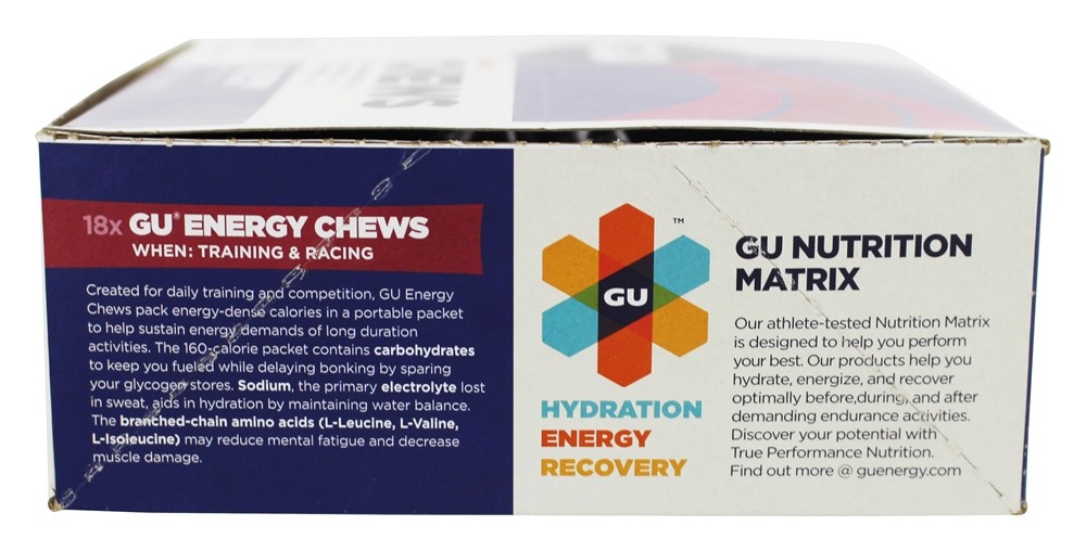 Caixa de mastigação de energia Romã de mirtilo - 18 Pacotes (s) GU Energy - Imagem 3