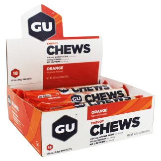 Energia Mastiga Caixa Laranja - 18 Pacotes (s) GU Energy