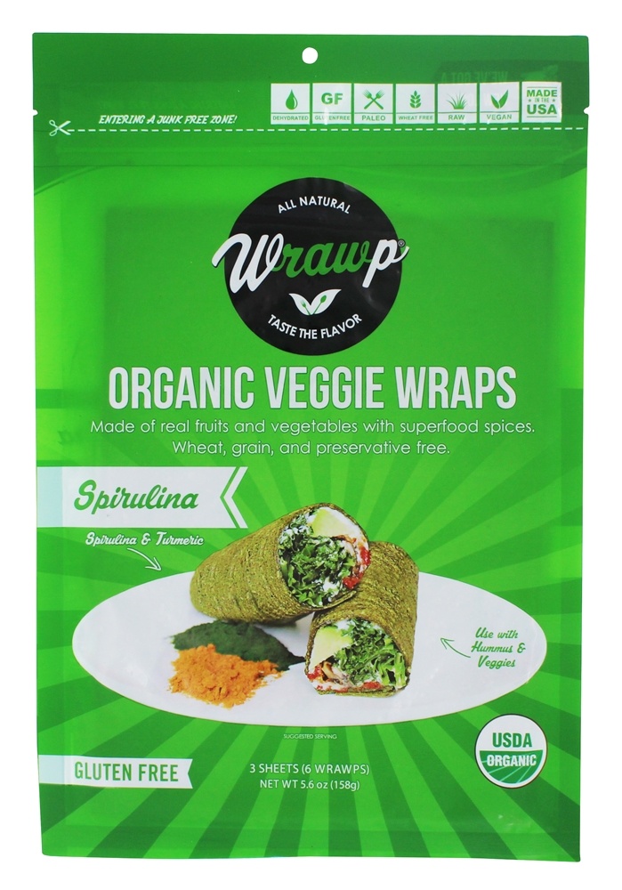 Vegetariano Orgânico Envolve Spirulina - 3 Planilha (s) Wrawp