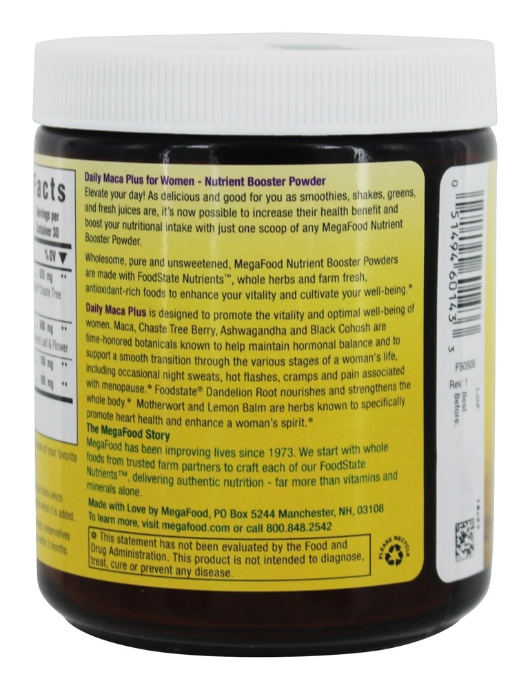 Diário Maca Mais para Mulheres Unsweetened - 1.6 oz. MegaFood - Imagem 3