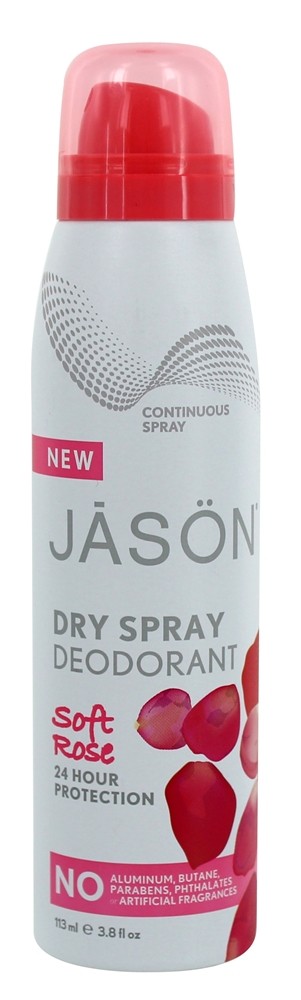 Desodorante Spray Seco Contínuo Soft Rose - 3.8 fl. oz. JASON Natural Products