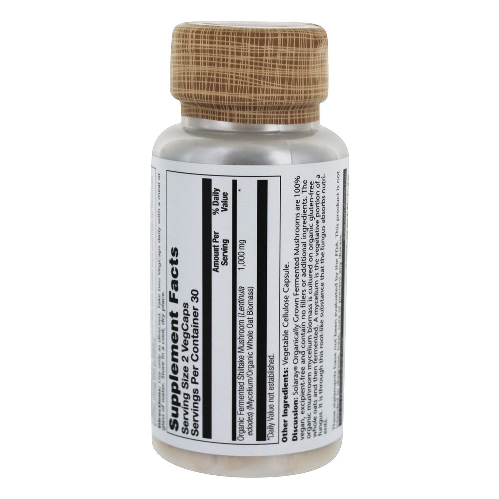 Cogumelo Shiitake fermentado orgânico Grown 500 mg. - 60 Cápsula (s) vegetal (s) Solaray - Imagem 2