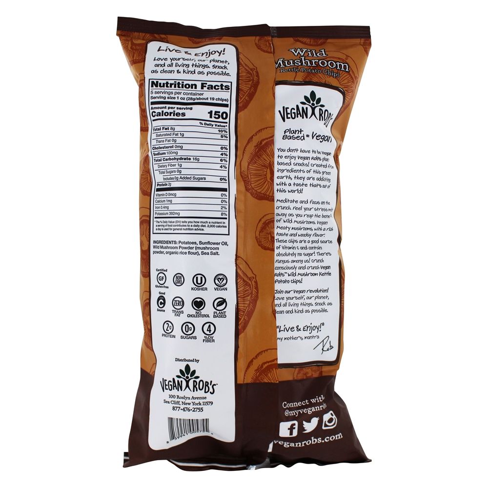 Chaleira Batata Batatas fritas Selvagem Cogumelo - 5 oz. Vegan Rob's - Imagem 2