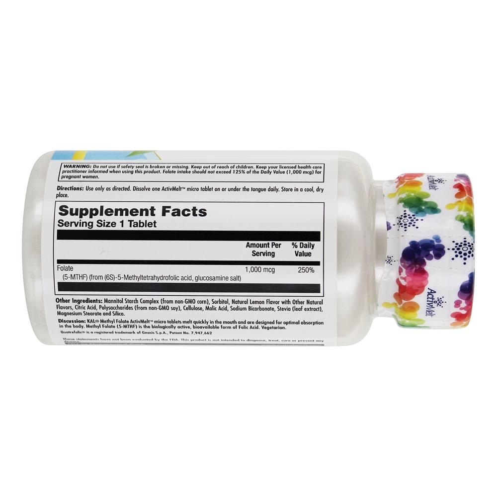 Metilo Folato Limão 1000 mcg. - 60 Tablets Kal - Imagem 2