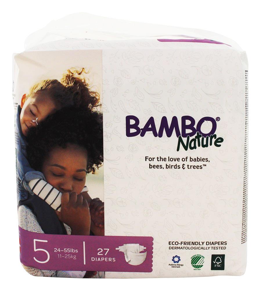 Etapa das fraldas para bebês 5 Junior ( 24 - 55 lbs.) - 27 Fralda (s) Bambo Nature