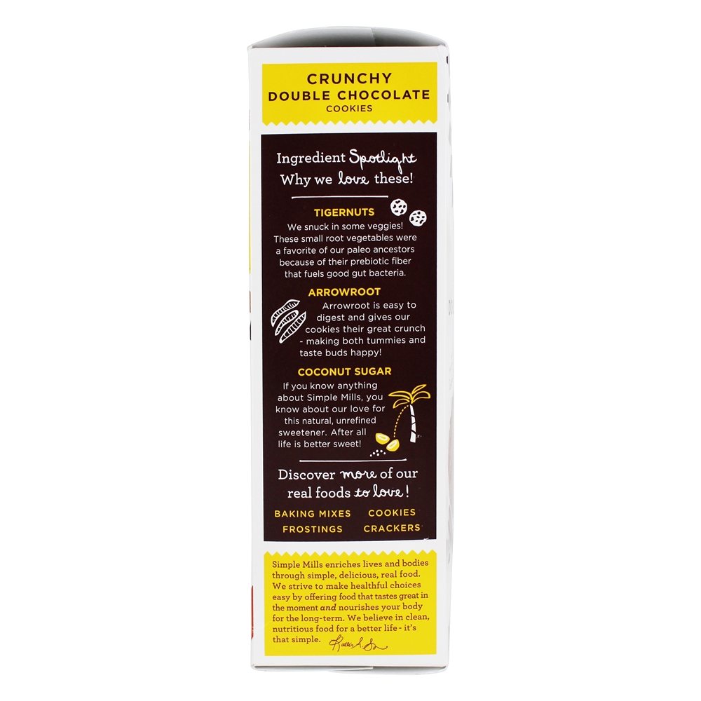 Biscoitos Crocantes Naturalmente Sem Glúten Double Chocolate - 5.5 oz. Simple Mills - Imagem 3