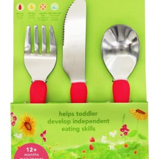 Conjunto de Talheres de Aprendizagem 12 + Meses Rosa - 3 Peça (s) Green Sprouts
