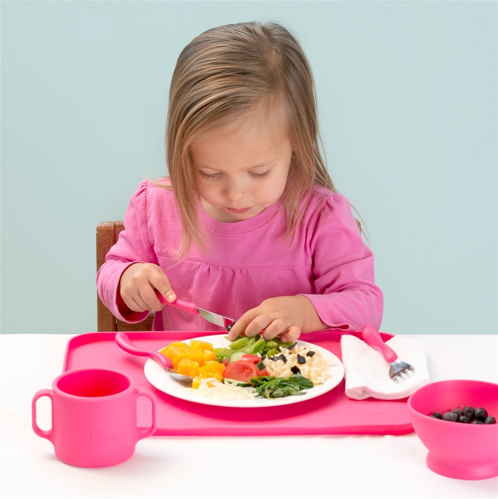 Conjunto de Talheres de Aprendizagem 12 + Meses Rosa - 3 Peça (s) Green Sprouts - Imagem 4