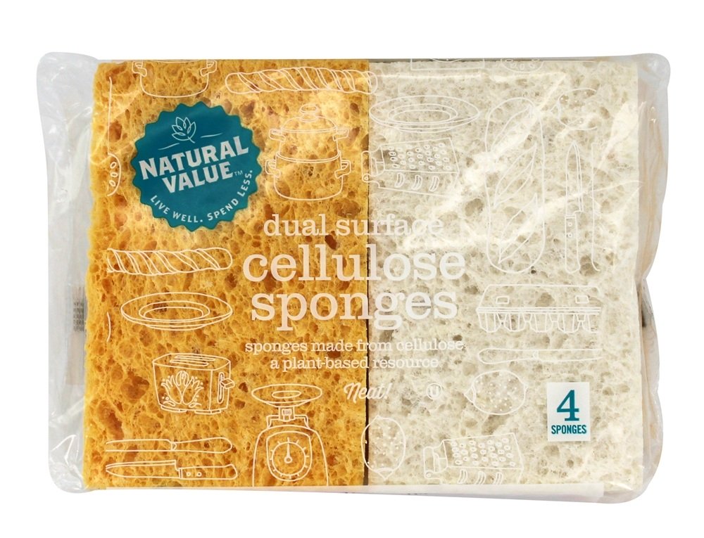 Esponjas De Celulose De Superfície Dupla - 4 Almofadas Natural Value