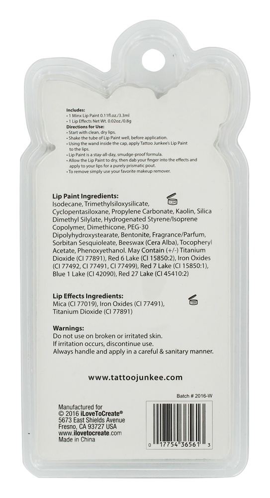 Pintura labial + efeitos labiais Minx - 2 Contagem Tattoo Junkee - Imagem 2