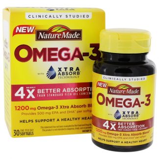 Omega-3 com Xtra Absorver Tecnologia - 30 Softgels Nature Made