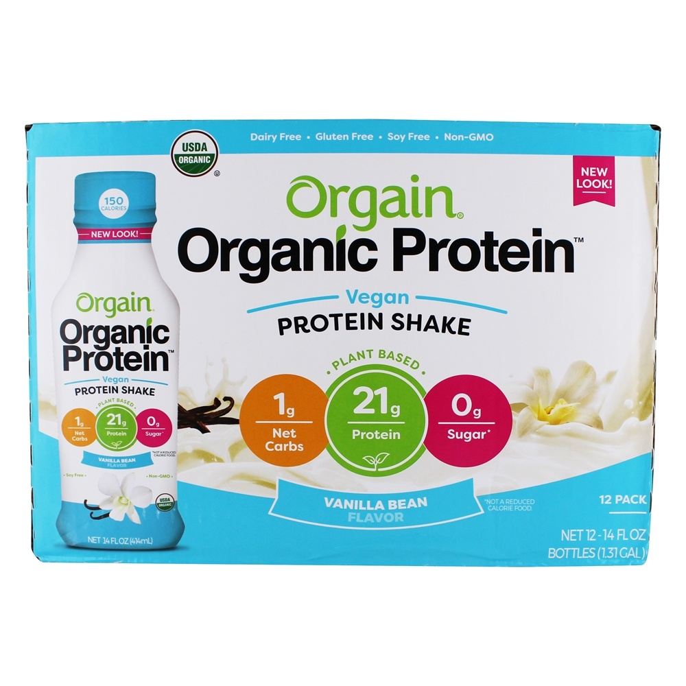 Proteína Orgânica Vegan Protein Shake Vanilla Bean - 12 Frasco (s) Orgain - Imagem 4