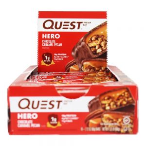 Hero Protein Bar Box Chocolate Caramel Pecan - 10 Barras Quest Nutrition