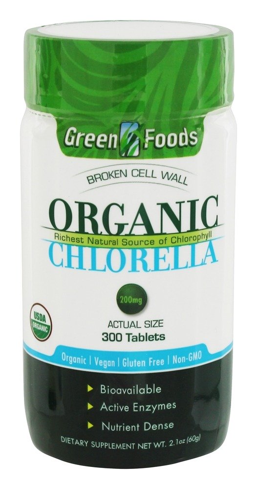 Chlorella Orgânica 200 mg. - 300 Tablets Green Foods