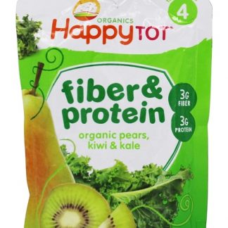 Feliz Copinho Orgânico Etapa 4 Fibra & Proteína Bolsa Peras, Kiwi & Couve - 4 oz. Happy Family