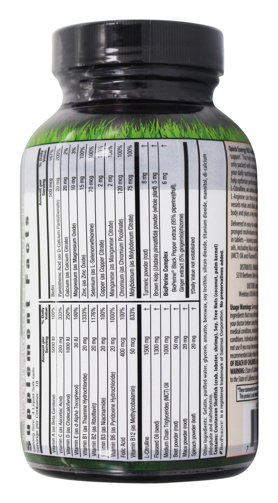 Energia Rápida RED Multivitamínico Gel-Líquido - 72 Softgels líquidos Irwin Naturals - Imagem 3
