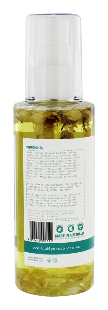 Óleo Corporal Natural Jasmine & Camomila - 4.23 fl. oz. Buddy Scrub - Imagem 2