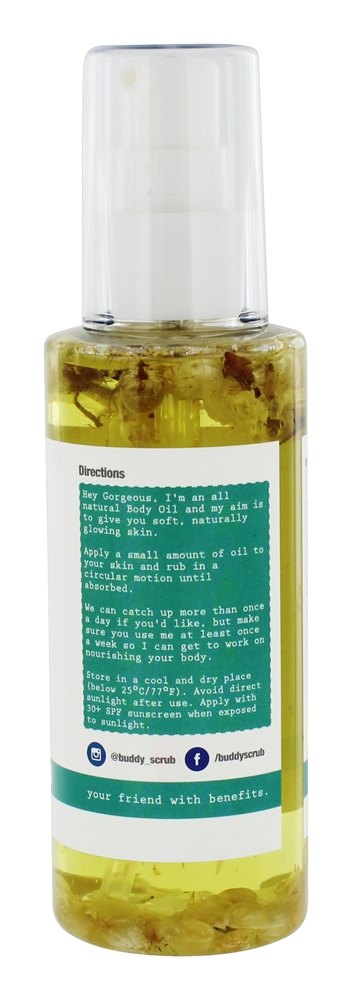 Óleo Corporal Natural Jasmine & Camomila - 4.23 fl. oz. Buddy Scrub - Imagem 3