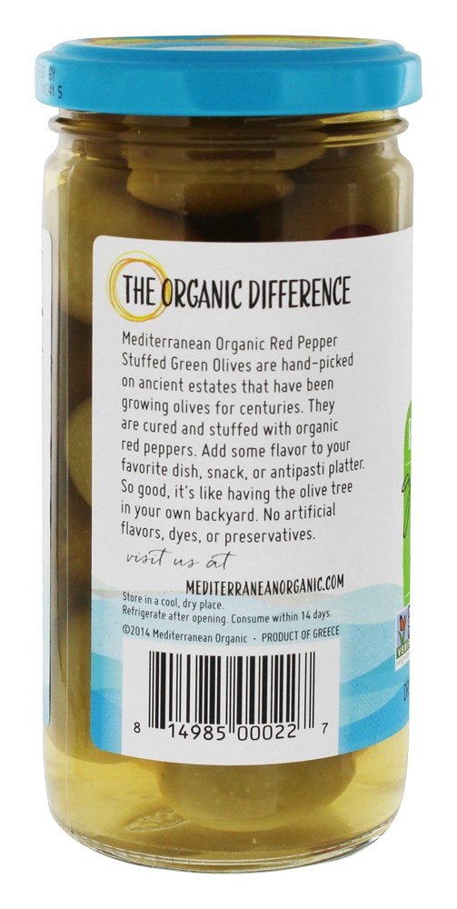 Azeitonas verdes recheadas - 8 oz. Mediterranean Organic - Imagem 3