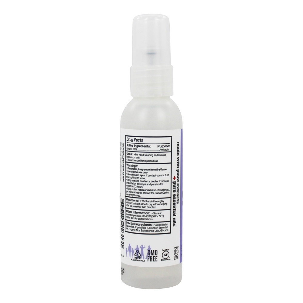 Todo o mundo Natural Mão Sanitizer Spray Lavanda + Aloés - 2 fl. oz. EO Products - Imagem 3