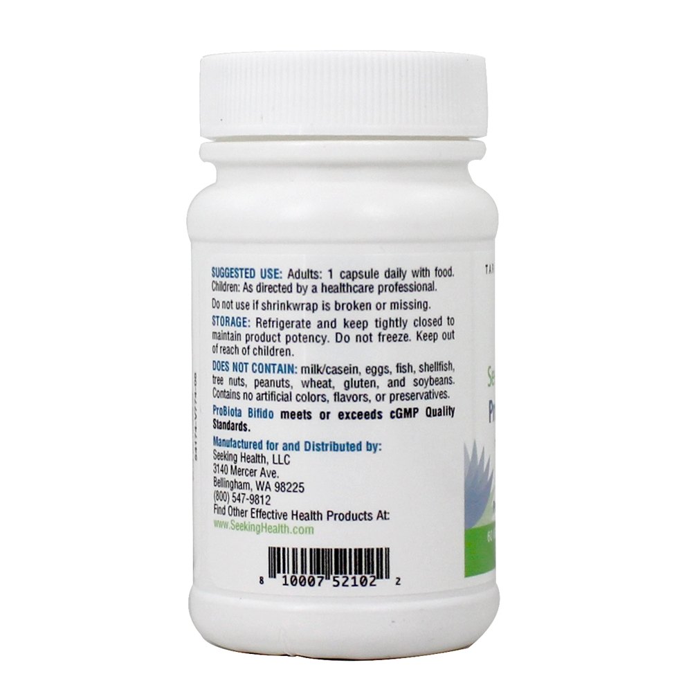 Probiota Bifido Probiotic 10 Bilhões de UFC - Cápsulas vegetarianas 60 Seeking Health - Imagem 3