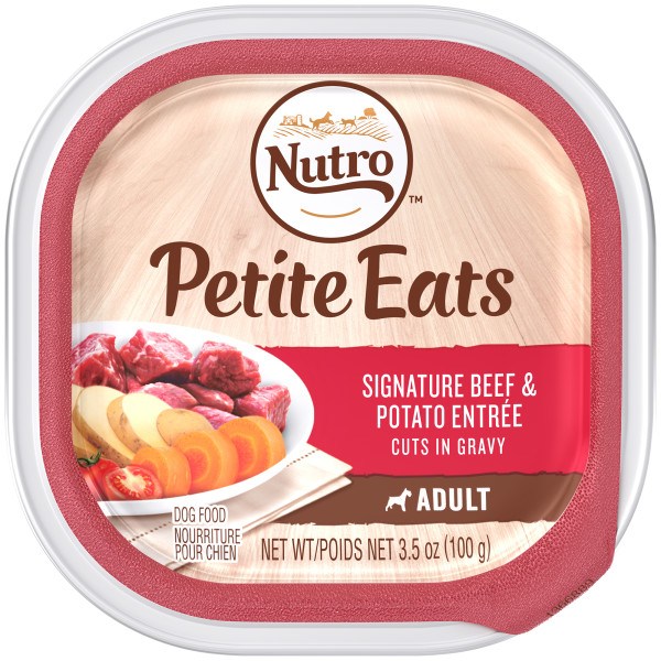 Petite Come Molhado Adulto Cão Comida Assinatura Carne & Batata Entrada - 3.5 oz. Nutro