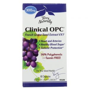 Frisado Naturalmente Clínico OPC com Francês Uva Semente Extrair Vx1 300 mg. - Cápsulas 60 EuroPharma