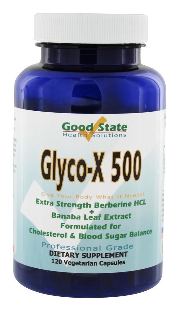 Glyco-X 500 com Berberina HCL de Potência Extra 500 mg. - Cápsulas vegetarianas 120 Good State