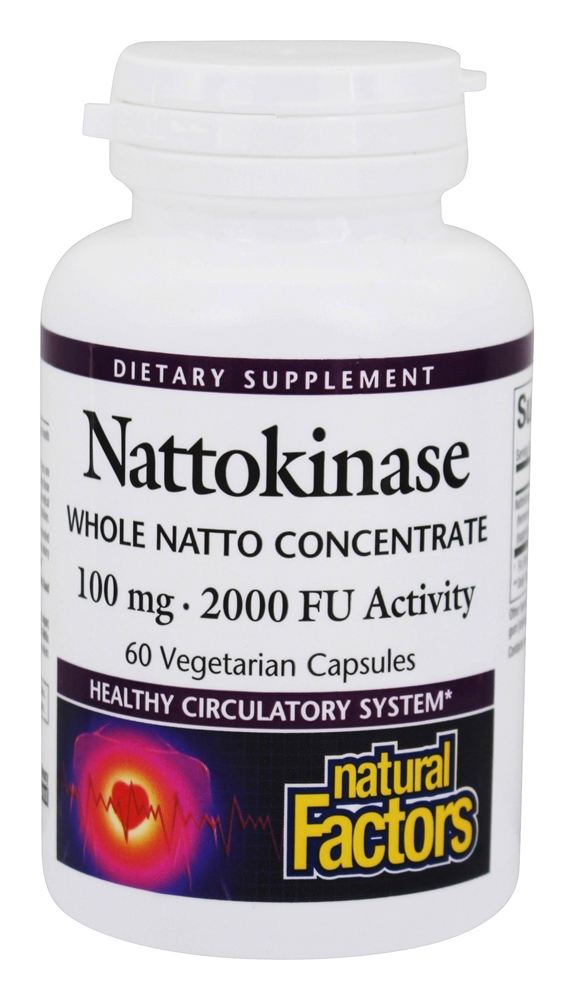 Nattokinase Inteiro Natto Concentrar 2000 FU - Cápsulas vegetarianas 60 Natural Factors