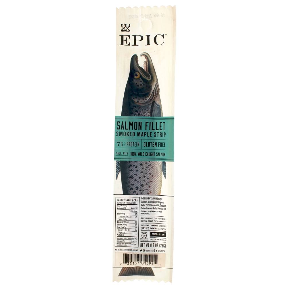 Snack Strip Faixa de salmão Fumado Maple - 0.8 oz. EPIC