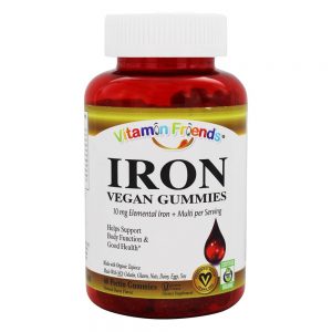 Ferro Vegano em Gomas Para Adultos Sabor Natural de Frutas - 60 Gummies Vitamin Friends