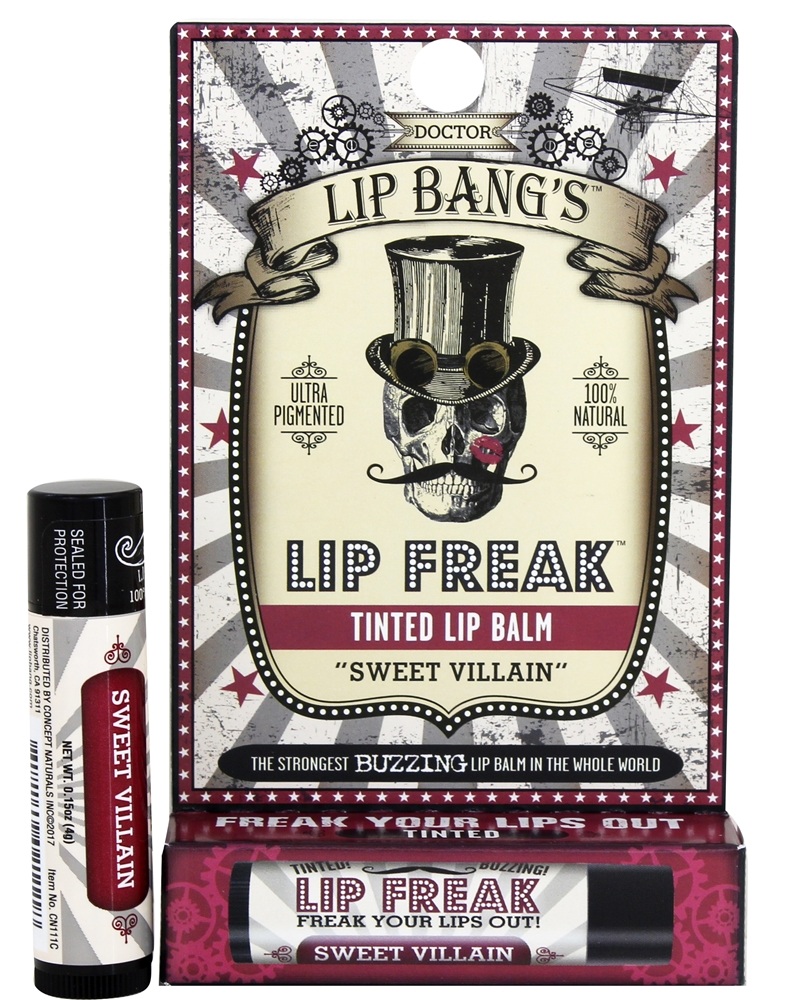 100% Natural Lábio Aberração Matiz Lábio Bálsamo Doce Vilão Baga - 0.15 oz. Dr. Lip Bang's