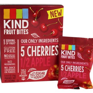Mordidas de frutas Lanche Cereja Maçã - 5 Bolsas Kind Bar