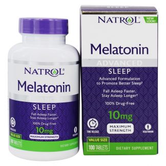 Melatonina Avançada Para o Sono Potência Máxima Liberação Programada 10 mg. - 100 Tablets Natrol