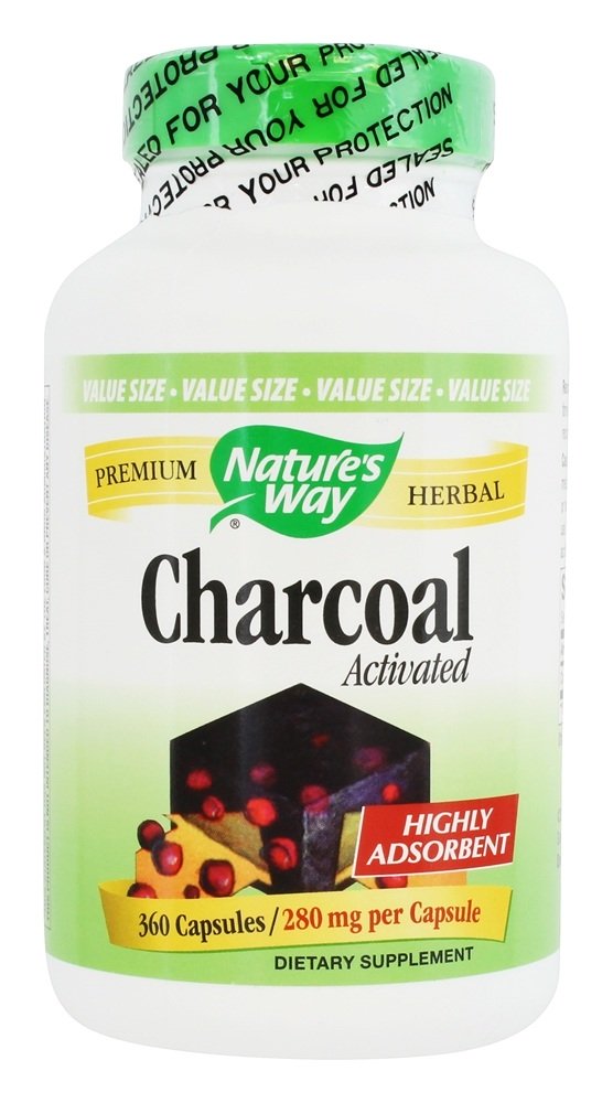 Carvão Ativado 280 mg. - Cápsulas 360 Nature's Way