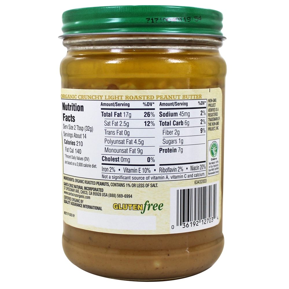 Manteiga de amendoim assada com luz crocante - 16 oz. Santa Cruz Organic - Imagem 2
