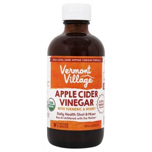 Orgânico Vinagre de Maçã Saúde Diária Shot & Mixer Açafrão e Mel - 8 fl. oz. Vermont Village