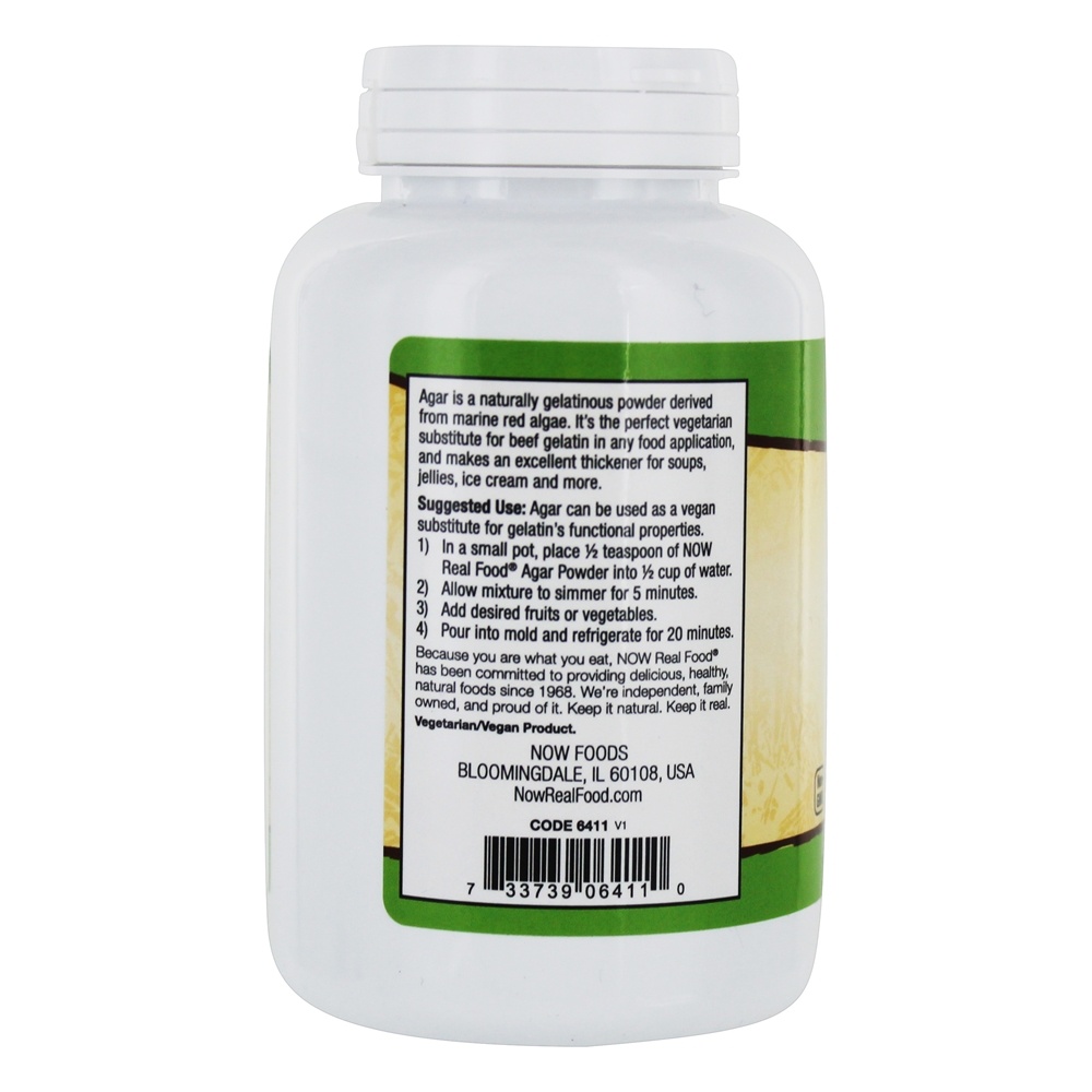 Real Comida ágar Pó Vegetariano Gelatina Substituir - 5 oz. NOW Foods - Imagem 3