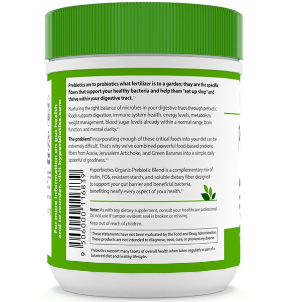 Prebiótico em Pó 100% a Base de Alimentos - 13.23 oz. Hyperbiotics - Imagem 3