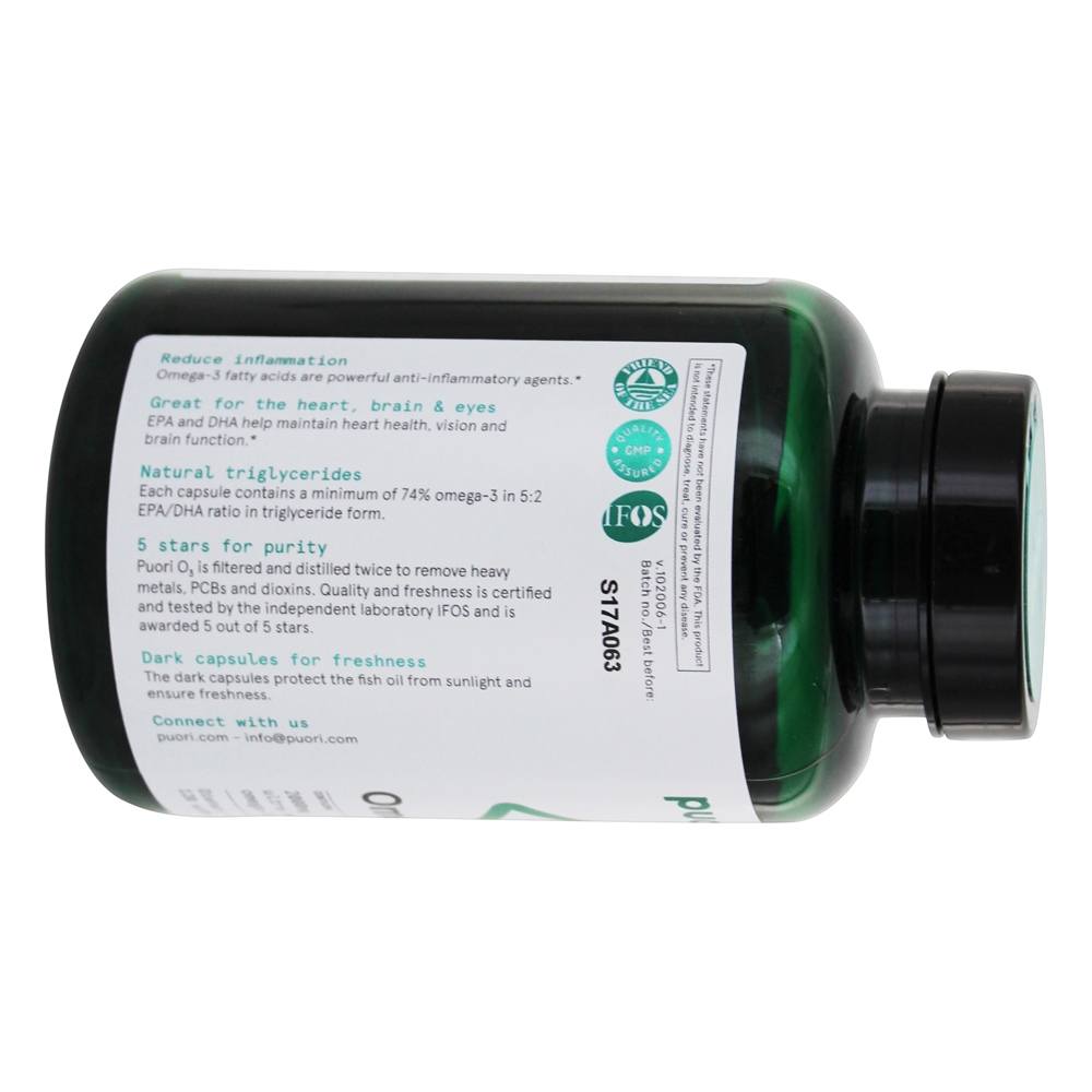 O3 Ultra Pure Omega - 3 Óleo de peixe 2000 mg. - 120 Softgels Puori - Imagem 3