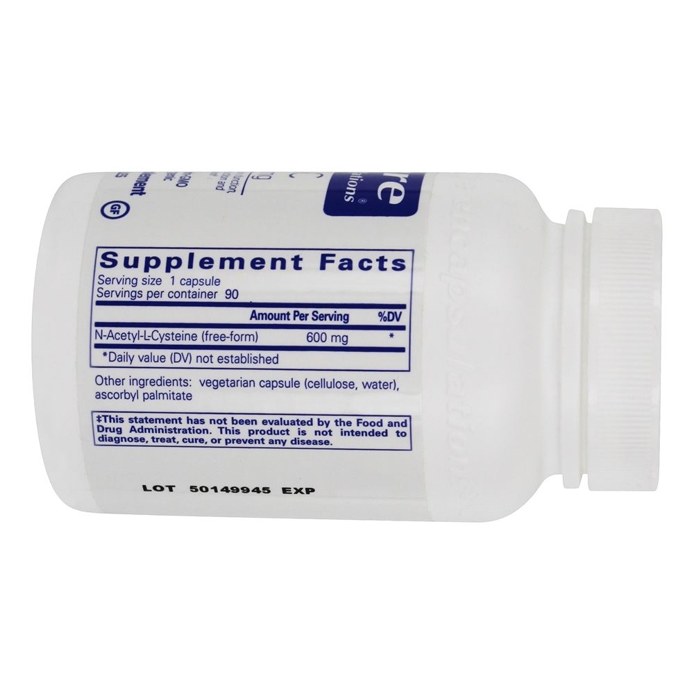 NAC N-Acetil-L-Cisteína 600 mg. - Cápsulas 90 Pure Encapsulations - Imagem 2