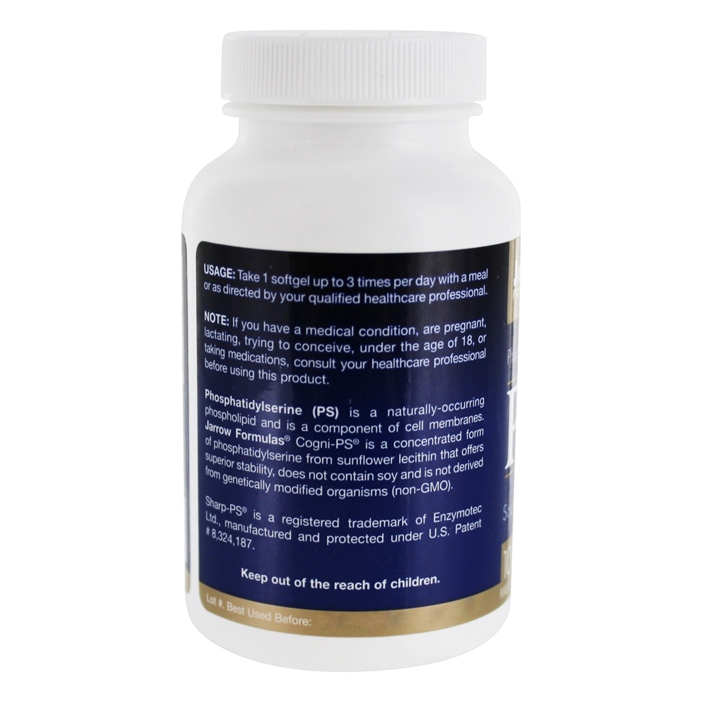 PS100 Phosphatidylserine 100 mg. - 120 Softgels Jarrow Formulas - Imagem 3