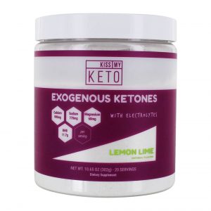 Cetonas exógenas com eletrólitos em pó de limão e limão - 10.65 oz. Kiss My Keto