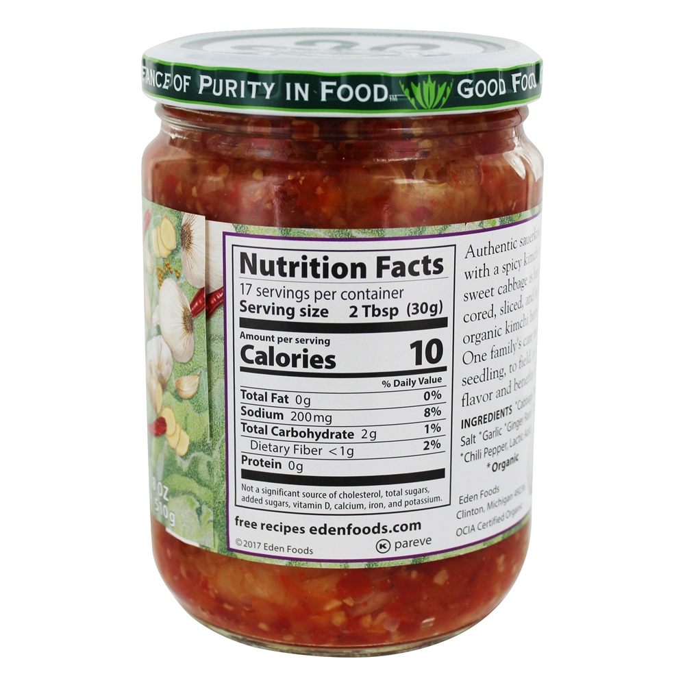 Chucrute orgânico Kimchi - 18 oz. Eden Foods - Imagem 2