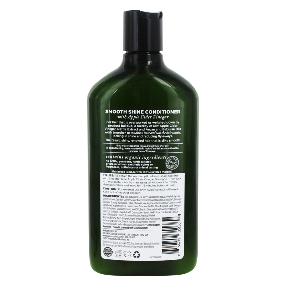 Azeitora de vinagre de cidra de maçã suave suave - 11 fl. oz. Avalon Organics - Imagem 2